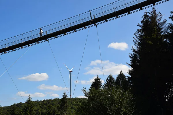 Geierlay Suspension Bridge Western Germany — Stock Photo, Image