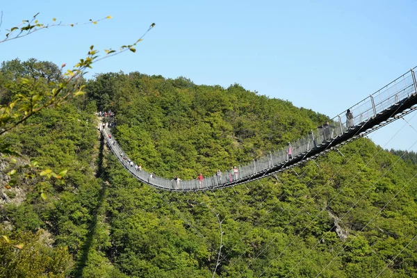 Geierlay Ponte Suspensão Oeste Alemanha — Fotografia de Stock