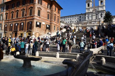 İspanyol Merdivenleri ve Chiesa di Trinita dei Monti ve Roma, İtalya 'da