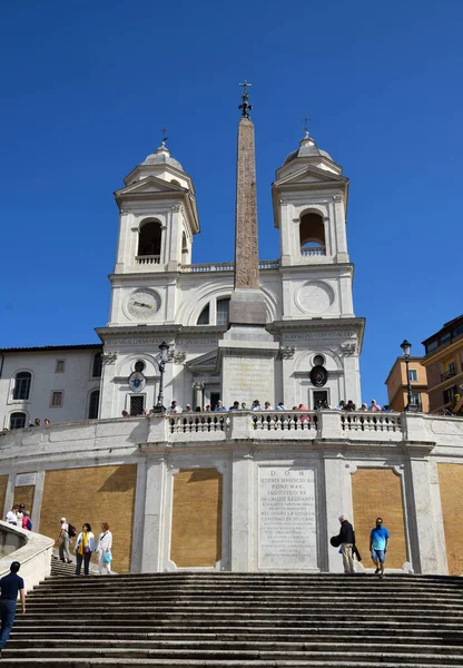 Escadarias Espanholas Chiesa Trinita Dei Monti Cidade Roma Itália — Fotografia de Stock