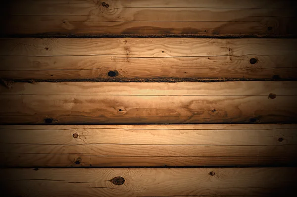 Wall made of wooden logs closeup. — Stock Photo, Image