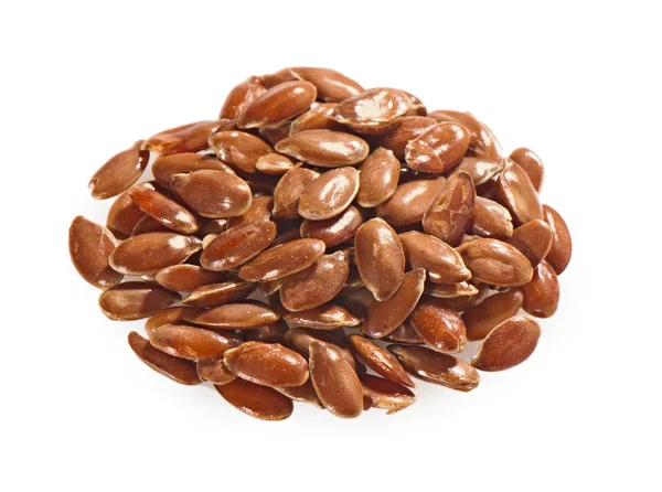 Flax seeds on a white background. — Stock Photo, Image