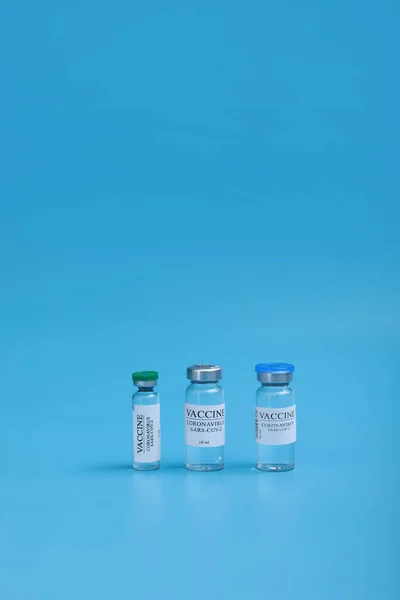 Seleção Vacina Ampolas Com Vacina Covid Laboratório Para Combater Pandemia — Fotografia de Stock