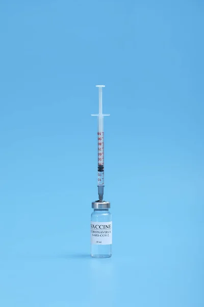 Frasco Medicamento Com Vacina Contra Coronavírus Covid Frasco Para Injetáveis — Fotografia de Stock
