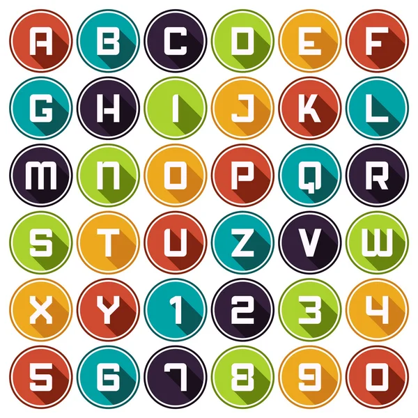 Ícones de alfabeto plana — Vetor de Stock