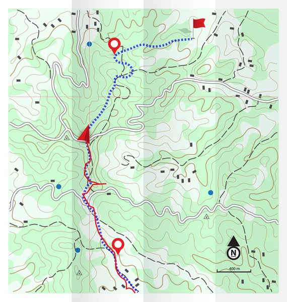 Mapa topográfico abstrato — Vetor de Stock