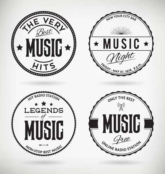 Music Badges — Stock Vector