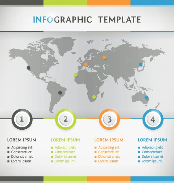 Weltkarte Infografik — Stockvektor