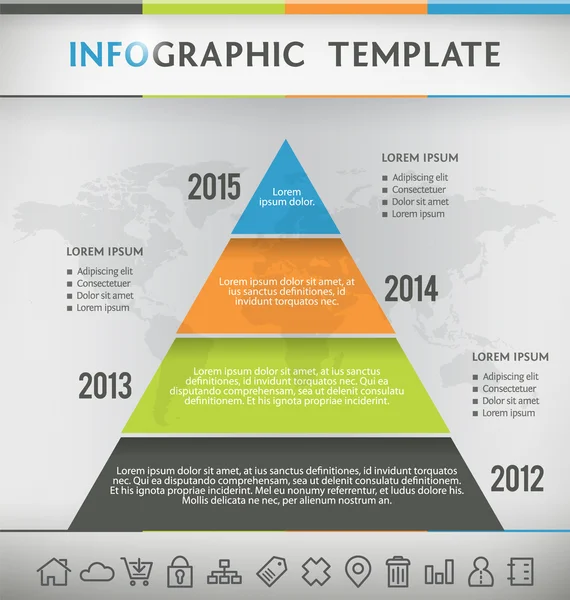 Infografía piramidal — Vector de stock