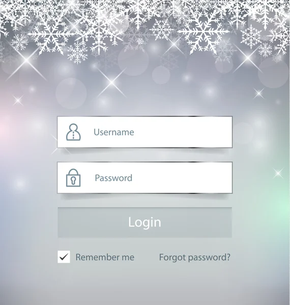 Holiday Login Form — Stock Vector
