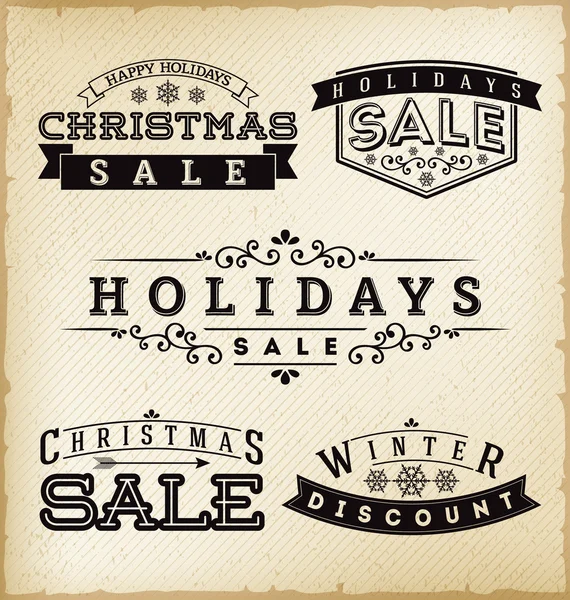 Holiday Sale Labels — Stock Vector