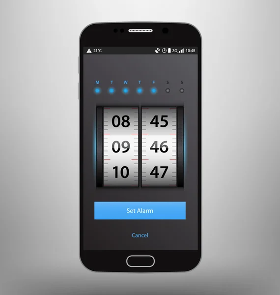 Väckarklocka Mobile App — Stock vektor