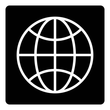 Globe Simgesi. Dünya Sembolü. Dünya İşareti siyah arkaplanda izole edildi