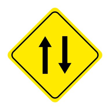 Sarı arkaplan çiziminde resimden izole edilmiş trafik işareti