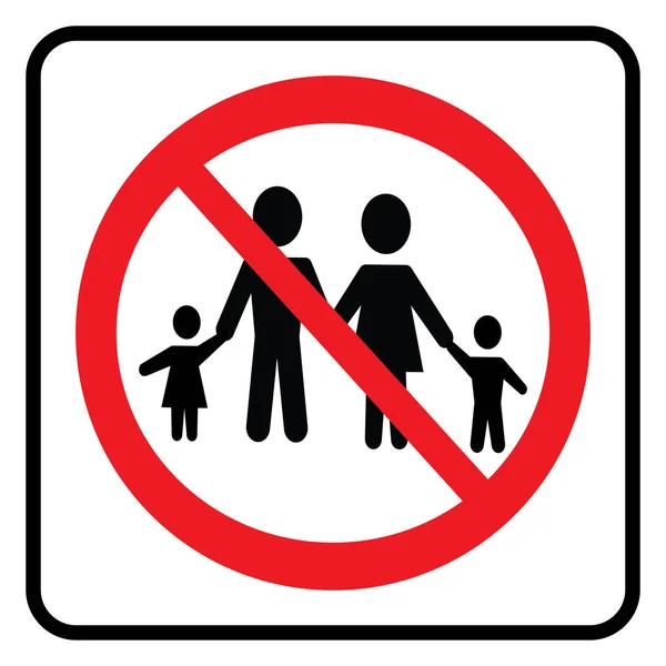 Visitors Allowed Sign Family Allowed Symbol Drawing Illustration — Stock Vector
