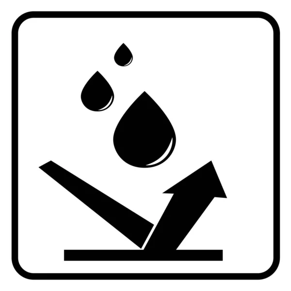 防水シンボル 耐水性材料ベクトル線アイコンイラストによる描画 — ストックベクタ