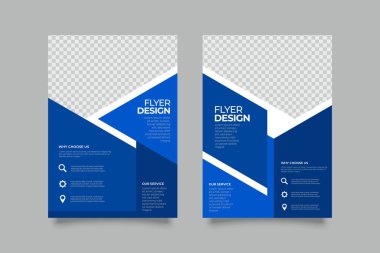 Fotoğraf arkaplanı için poster broşürü kapağı tasarım alanı, A4 boyutunda vektör illüstrasyon şablonu