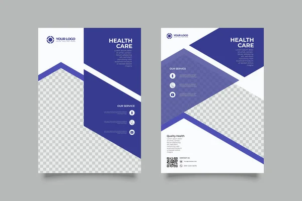 Set Medical Brochure Annual Report Flyer Design Templates Size Vector — Stock Vector