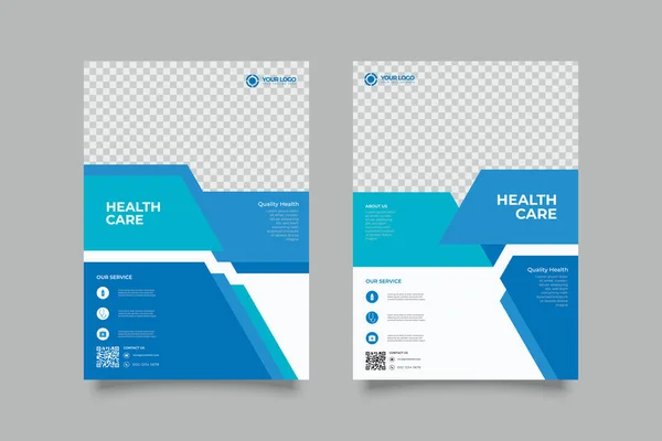 Set Medical Brochure Annual Report Flyer Design Templates Size Vector — Stock Vector