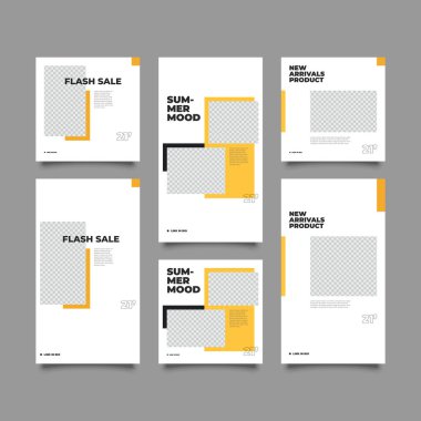 Düzenlenebilir sosyal medya iletisi ve hikaye şablonu. Sosyal medya hikayeleri ve internet reklamları için uygun. Fotoğraf kolajlı vektör