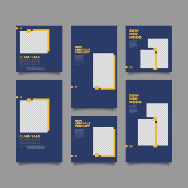 Düzenlenebilir sosyal medya iletisi ve hikaye şablonu. Sosyal medya hikayeleri ve internet reklamları için uygun. Fotoğraf kolajlı vektör