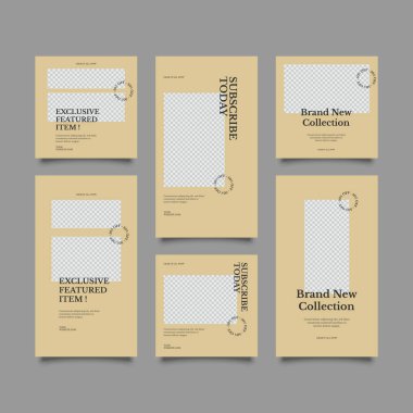 Düzenlenebilir sosyal medya iletisi ve hikaye şablonu. Sosyal medya hikayeleri ve internet reklamları için uygun. Fotoğraf kolajlı vektör