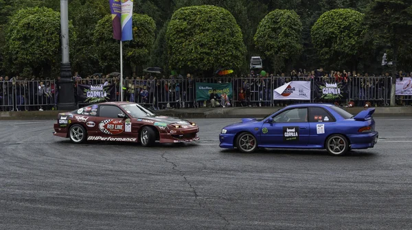 Car drifting. Kazakhstan. Almaty. — Stock Photo, Image