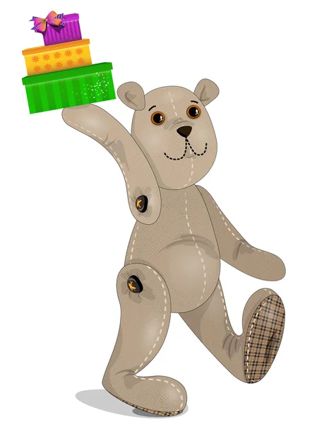Brinquedos macios - pequeno Bear9 — Vetor de Stock