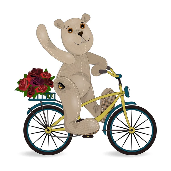 O urso em uma bicicleta3 —  Vetores de Stock