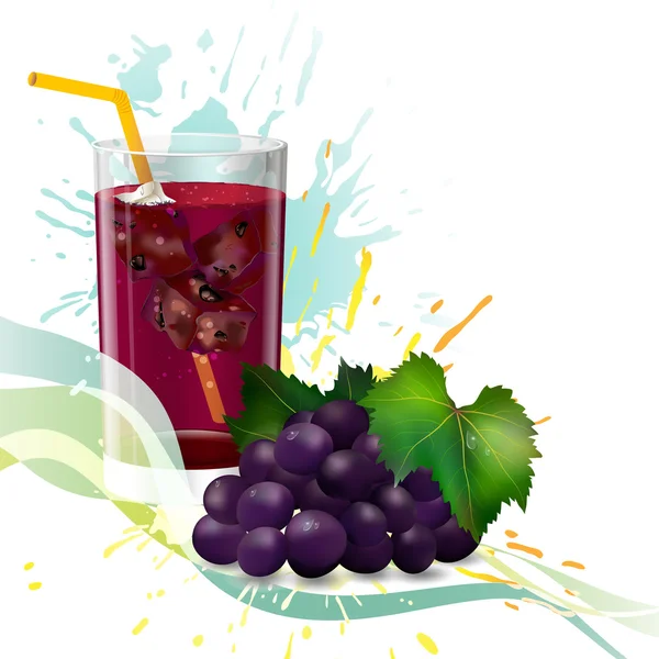 Un vaso de jugo de uvas con hielo 6 — Archivo Imágenes Vectoriales