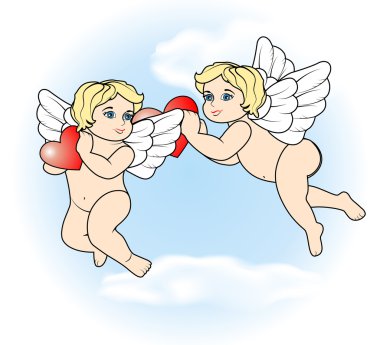 hearts15 ile uçan iki küçük aşk tanrısı