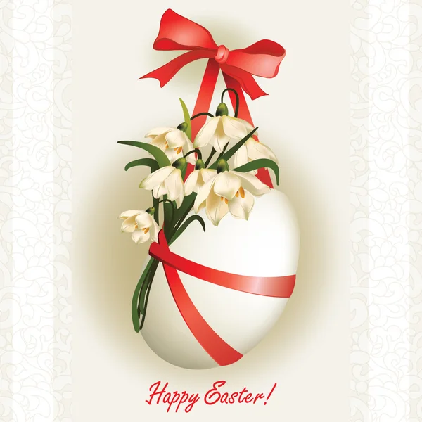 Velikonoční vajíčko s květin a ribbons3 — Stockový vektor