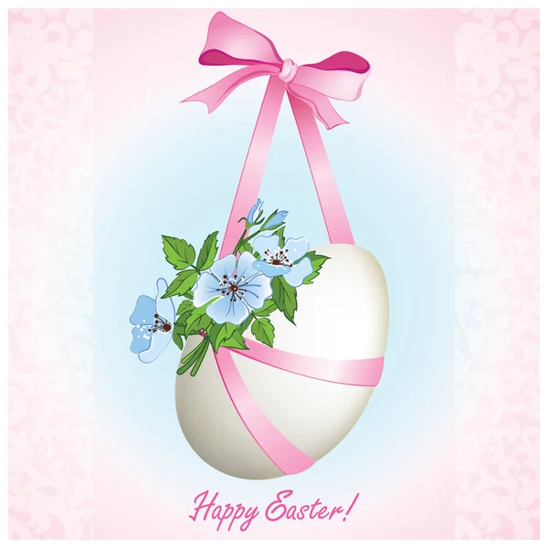 Velikonoční vajíčko s květin a ribbons2 — Stockový vektor
