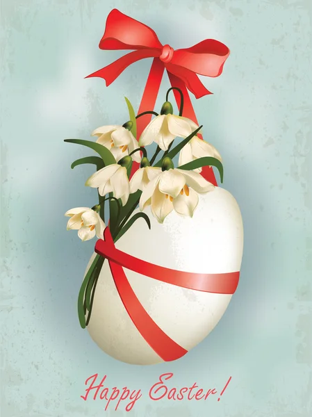 Velikonoční vajíčko s květin a ribbons1 — Stockový vektor