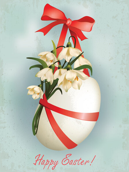 Пасхальное яйцо с цветами и лентами 1
