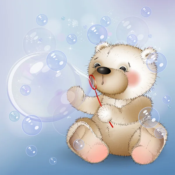 L'ours souffle des bulles — Image vectorielle