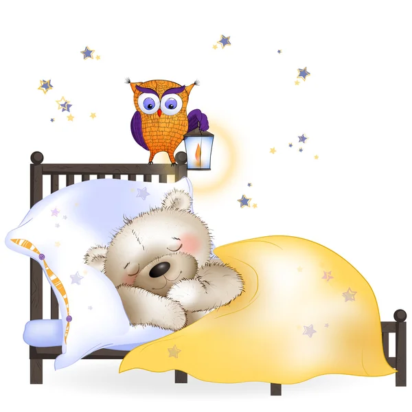 El oso duerme — Vector de stock