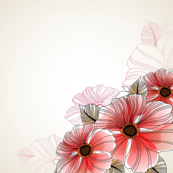 พื้นหลังดอกไม้ที่สวยงามของ anemone — ภาพเวกเตอร์สต็อก