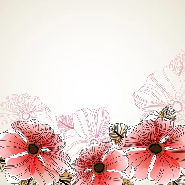 Hermoso fondo floral de peonía — Vector de stock