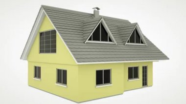 Güneş paneli yükleme evi animasyon üzerinde