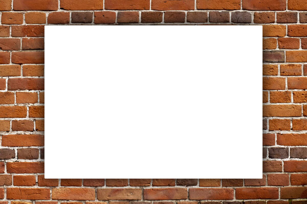 A creative layer for text on a vintage brick wall background. Place for text, copy space.