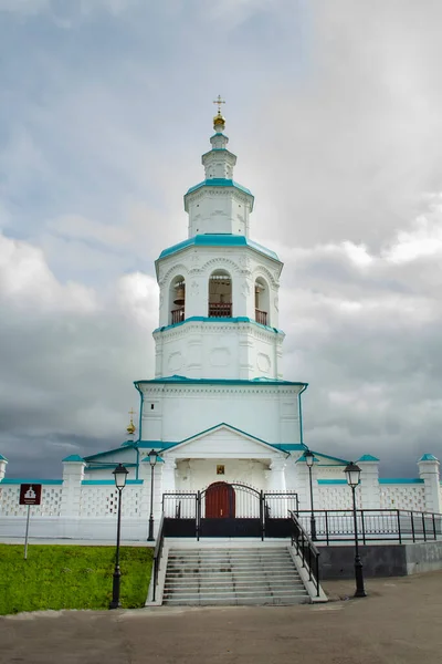 Trinity Church Eniseisk Russia Ancient Orthodox Architecture Blurry Dramatic Sky — Stock Photo, Image