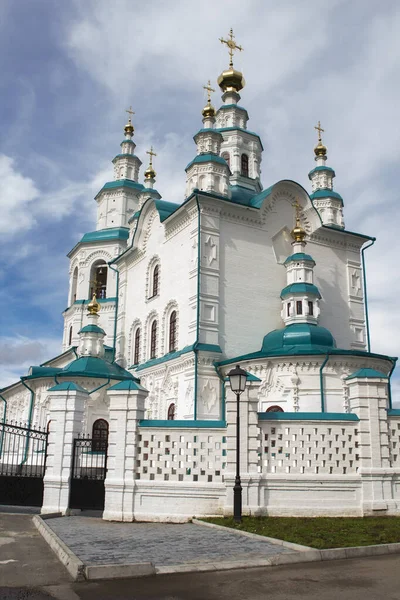 Trinity Church Eniseisk Russia Ancient Orthodox Architecture Blurry Dramatic Sky — Stock Photo, Image