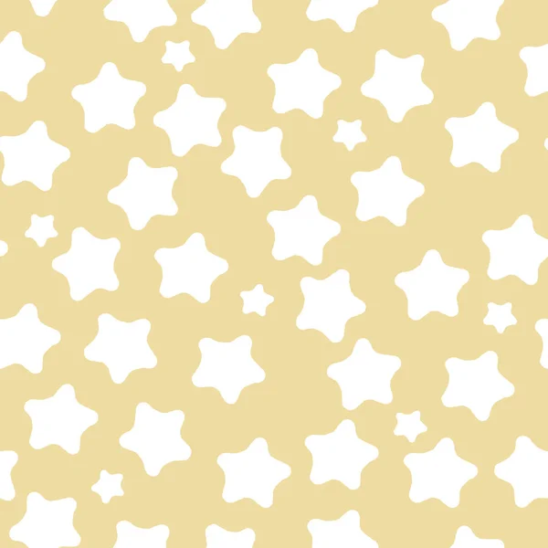 布に印刷するためのシームレスなパターン 明るい茶色の背景の白い星 トップビュー フラットレイアウト — ストック写真