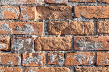 Klasik kahverengi tuğla duvar arka planı. Eski tuğla duvarın Grunge dokusu.