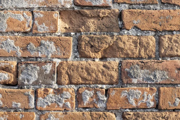 ヴィンテージブラウンレンガの壁の背景 古いレンガの壁の光沢のある質感 — ストック写真