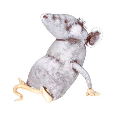 Noel oyuncağı, fare el yapımı, beyaza yakın çekim, izole.