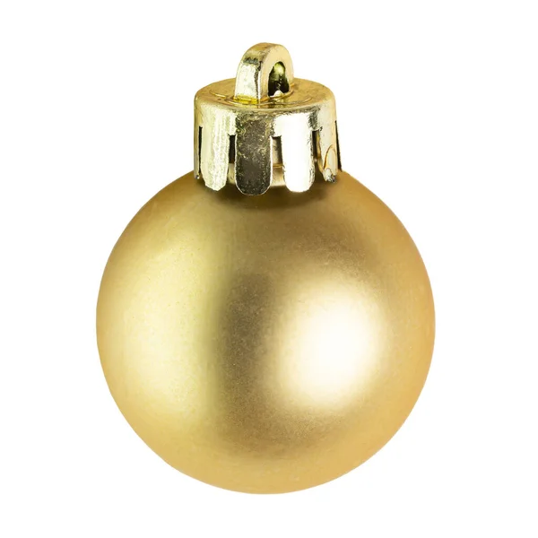 圣诞树玩具 金色的圣诞球 与白色隔离 — 图库照片
