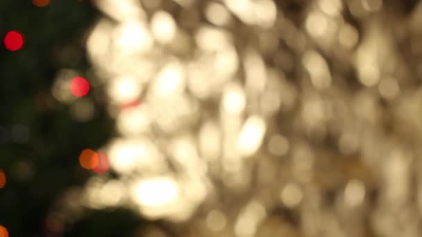 Lumières Scintillantes Floues Une Guirlande Électrique Noël Avec Une Toile — Video