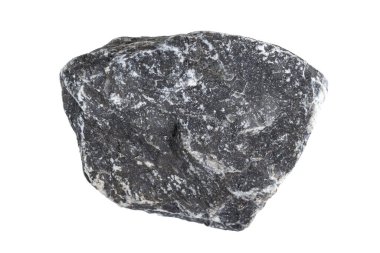 Beyaz üzerine şekillendirilmiş taş, izole, üst görünüm.